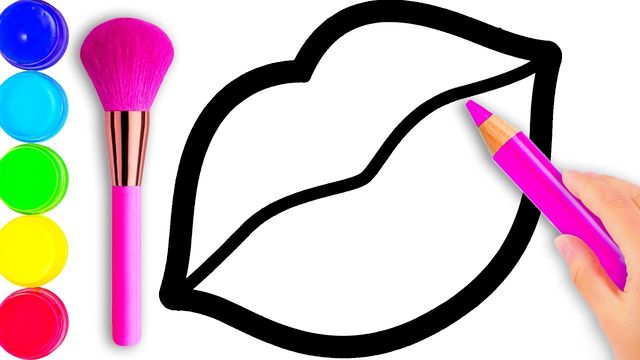 Glitter Toy Lips Makeup Brush & Pencil Set tô màu và vẽ cho trẻ em | Bé  học Bé chơi | Điều Bút Có Thể Làm