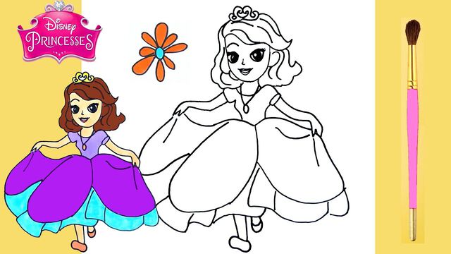 How to draw Princess Sofia - Cara menggambar Princess Sofia - How to color  Princess Sofia.| Vẽ Cho Bé Bi Bi
