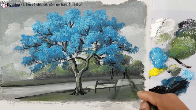 Học cách vẽ tranh phong cảnh bằng màu acrylic