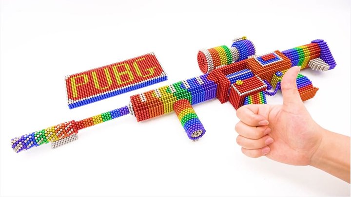 DIY - How To Make Rainbow PUBG M416 Gun With Magnetic Balls - ASMR 4K - Magnet  Balls 