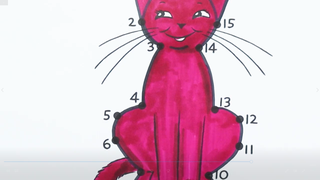 Vẽ chú mèo mặt cười màu...
