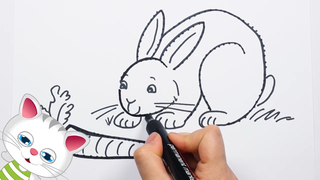 Vẽ chú thỏ trắng siêu màu...