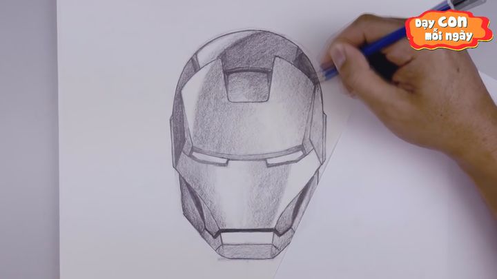 Vẽ Mặt Nạ Iron Man Người Sắt - Dạy Con Mỗi Ngày