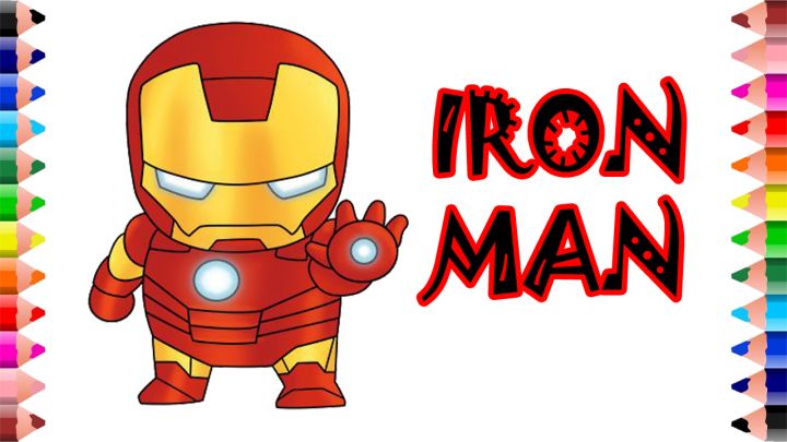 Vẽ Và Tô Màu Siêu Nhân - Tô Màu Iron Man - Drawing And Coloring Iron Man