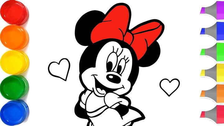 Vẽ Thật Dễ Thương | Hướng Dẫn Vẽ Và Tô Màu Chuột Mickey Cho Trẻ Em - Vẽ Và  Tô Màu Chuột Mickey Long Lanh .