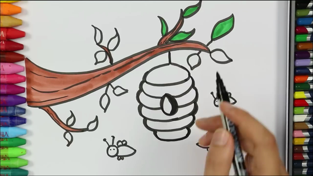 Cách Vẽ, Tô Màu Con Ong Và Tổ Ong