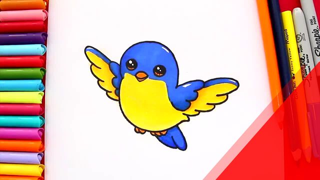Cách vẽ một chú chim dễ thương đang bay dễ dàng - Thích vẽ