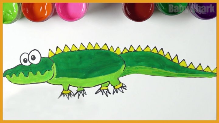 Bé Cá Mập Cách Vẽ Con Cá Sấu Chúa How To Draw A Simple Crocodile | Dạy Vẽ - Tô  Màu