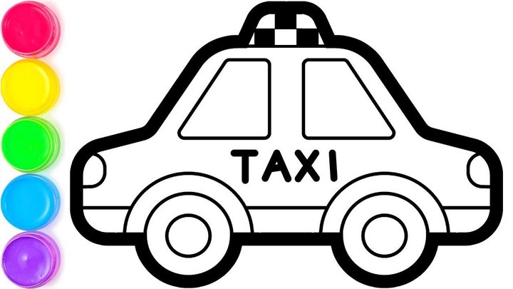 Học Vẽ Và Tô Màu Hình Xe Taxi Cho Bé | Điều Bút Có Thể Làm