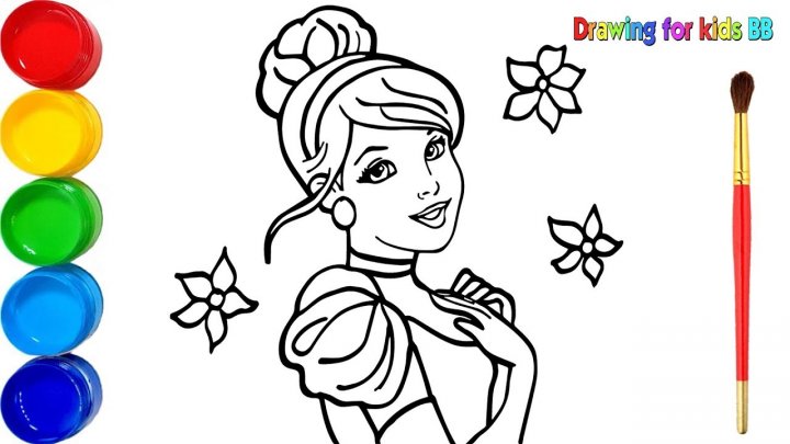Tô Màu Và Vẽ Long Lanh Bạch Tuyết Và Hoàng Tử Học Màu Sắc Cho Trẻ Em |  Disney Princess Coloring | Vẽ Cho Bé Bibi