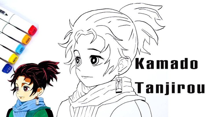 Vẽ Cho Bé Bibi | Cách Vẽ Kamado Tanjirou (Từng Bước) - Cách Vẽ Kamado  Tanjiro