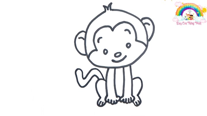 Vẽ Và Tô Màu Con Khỉ Đơn Giản #1 - Dạy Con Thông Minh
