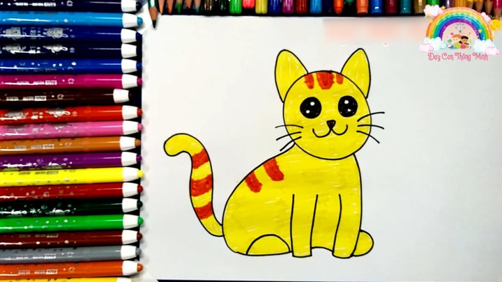 Cách Vẽ Con Mèo Con Đơn Giản #2 - Dạy Con Thông Minh