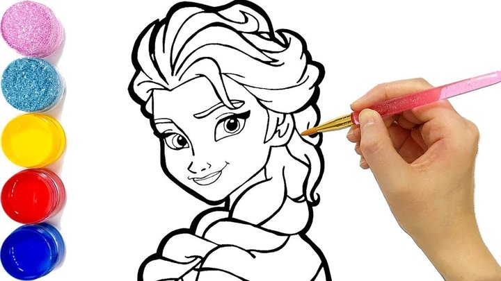 Bé Tập Vẽ Và Tô Màu Công Chúa Elsa Cực Đẹp