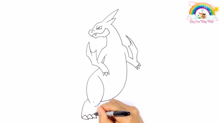 Cách Vẽ Pokemon Mega Rayquaza #1 - Dạy Con Thông Minh
