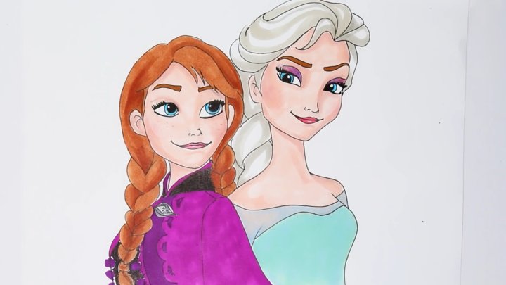 Cách Vẽ Anna Và Công Chúa Elsa Đơn Giản Cho Bé #5 - Dạy Con Thông Minh